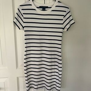French Connection Black and White Striped Mini Dress